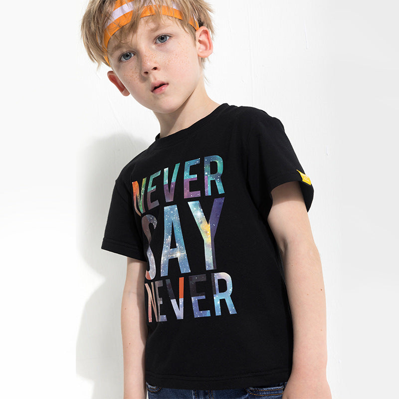 Children's letter print T-shirt - Mubimart -  