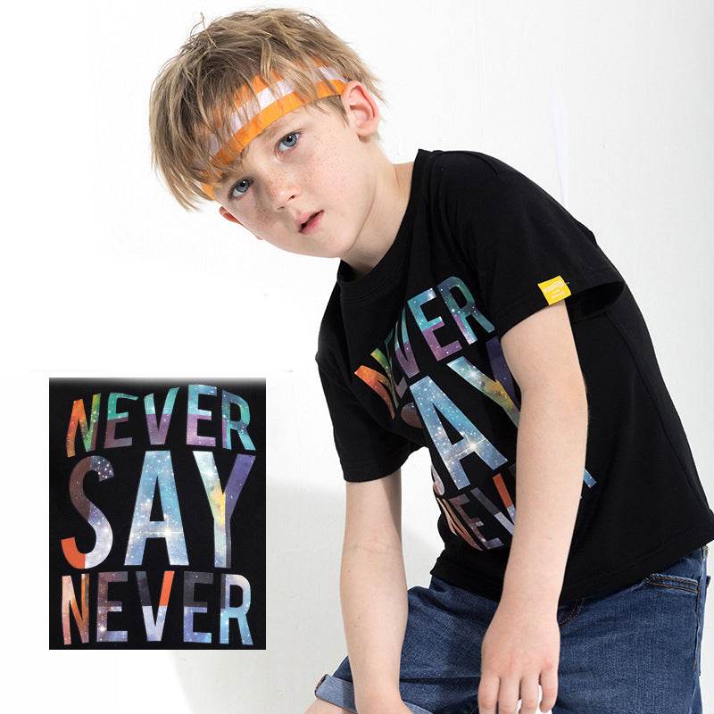 Children's letter print T-shirt - Mubimart