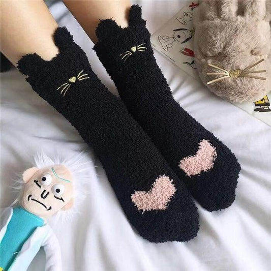 Children's middle tube socks keep warm and thick - Mubimart