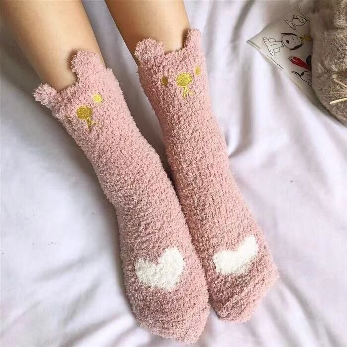 Mubimart Children's middle tube socks keep warm and thick Mubimart 