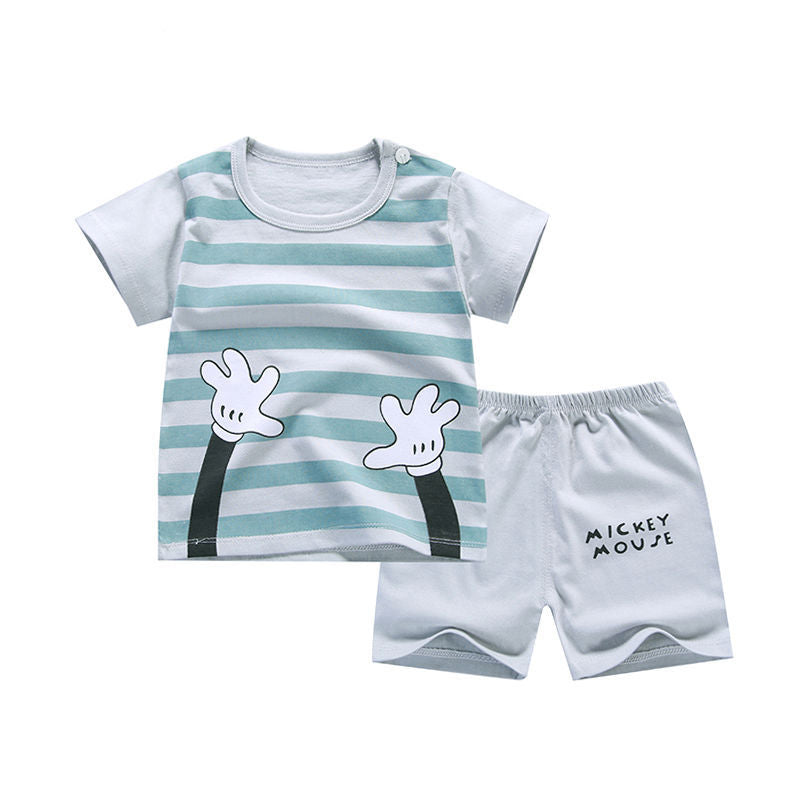 Children's short sleeve suit cotton baby clothes boy shorts - Mubimart -  