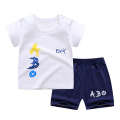 Children's short sleeve suit cotton baby clothes boy shorts - Mubimart -  