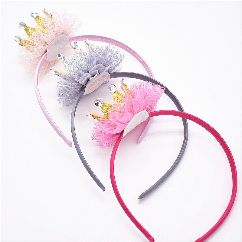 Children's tiara female baby crown headband - Mubimart -  