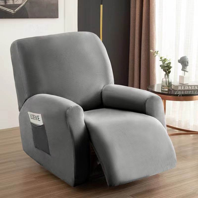 Chivas Recliner Cover All Inclusive Elastic Silver Fox Velvet Sofa Cover - Mubimart