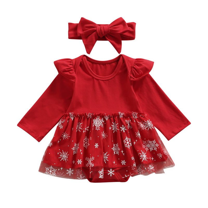 Mubimart Christmas Baby Girl Tulle Shirt Romper Set Mubimart baby apparel baby clothes online baby clothing store baby girl clothing set Christmas baby fashion Christmas baby girl outfit comfortable baby clothes cute baby outfit festive infant clothing holiday baby clothes Mubimart newborn outfit toddler fashion tulle shirt romper set