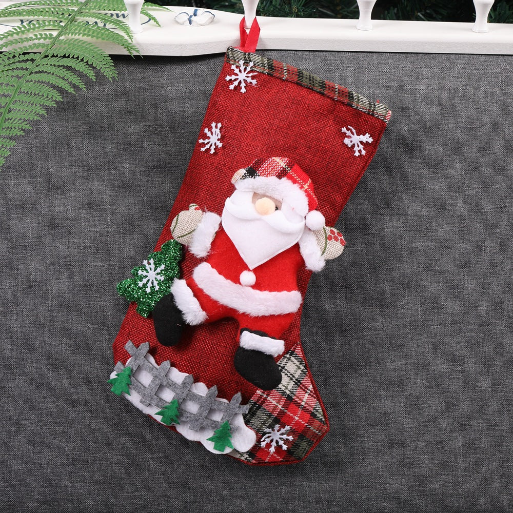 Christmas Decorations Santa Claus Socks Christmas Tree Pendant Christmas Socks Gift Bag Christmas Bag - Mubimart -  