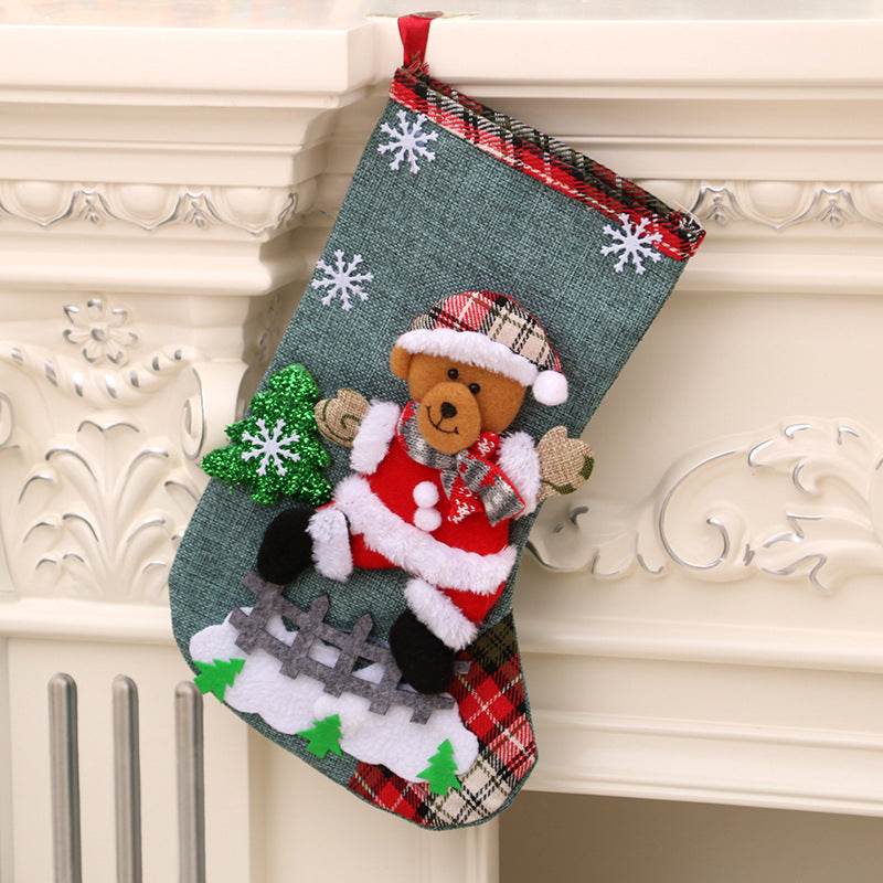 Christmas Decorations Santa Claus Socks Christmas Tree Pendant Christmas Socks Gift Bag Christmas Bag - Mubimart
