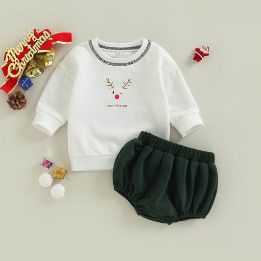 Christmas Dress Baby Two Piece Set - Mubimart