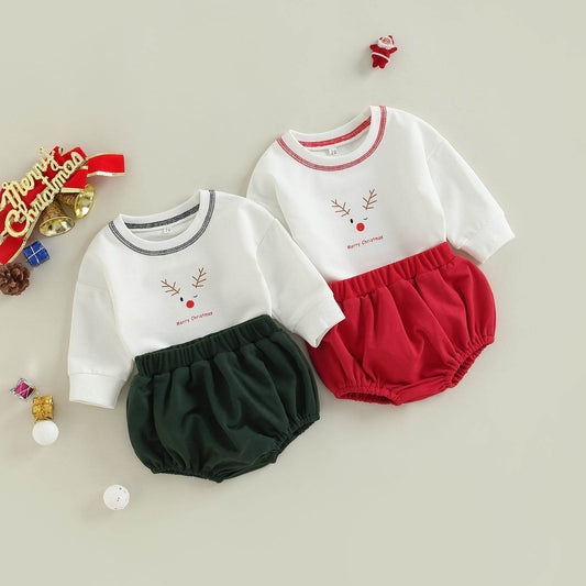 Christmas Dress Baby Two Piece Set - Mubimart