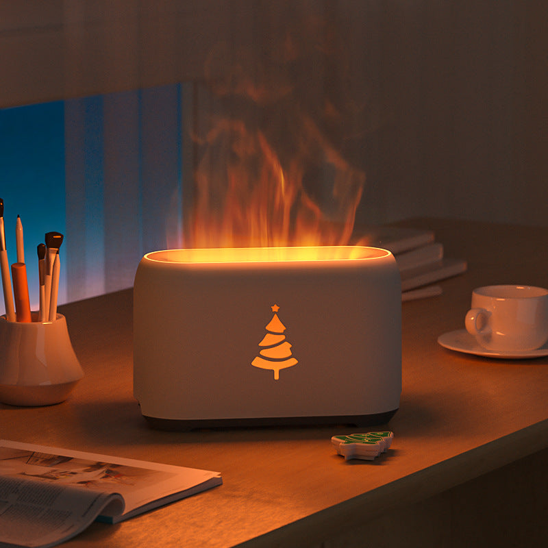 Christmas Flame Humidifier Ultrasonic Remote Control Desktop Humidification - Mubimart -  