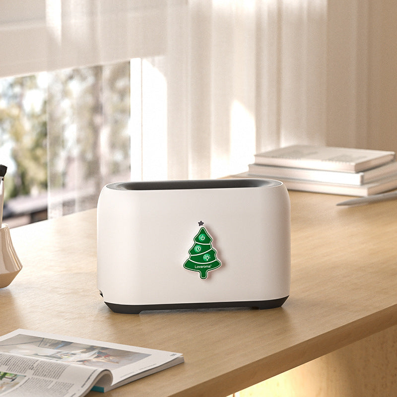 Christmas Flame Humidifier Ultrasonic Remote Control Desktop Humidification - Mubimart - Ultrasonic Humidifiers 