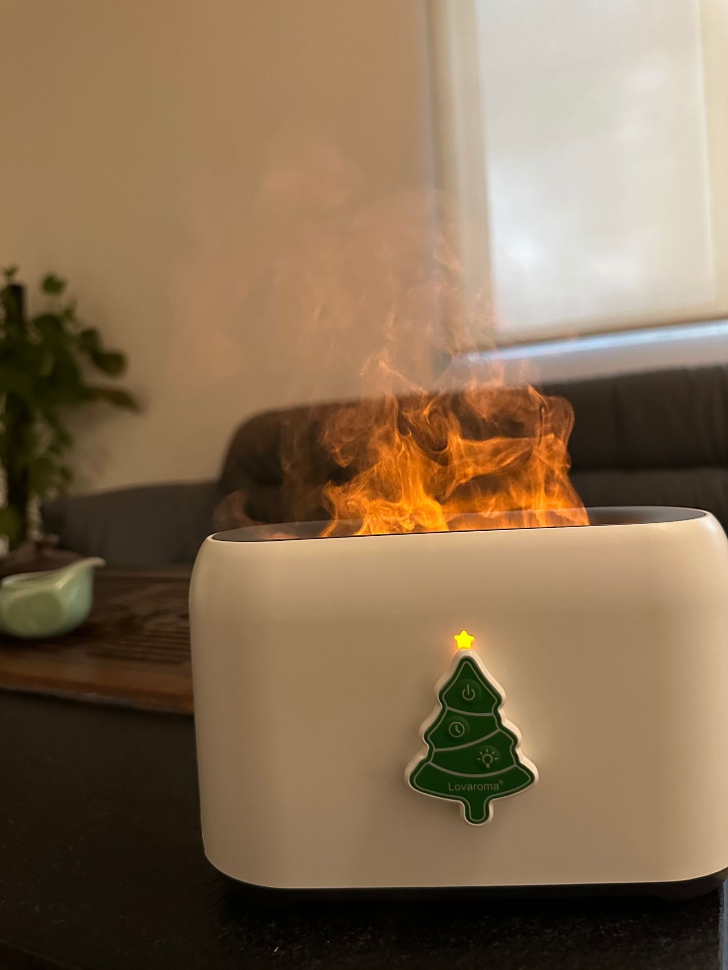 Christmas Flame Humidifier Ultrasonic Remote Control Desktop Humidification - Mubimart -  