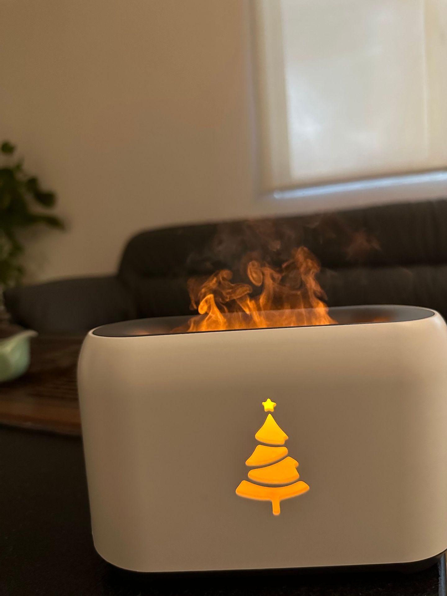 Christmas Flame Humidifier Ultrasonic Remote Control Desktop Humidification - Mubimart -  