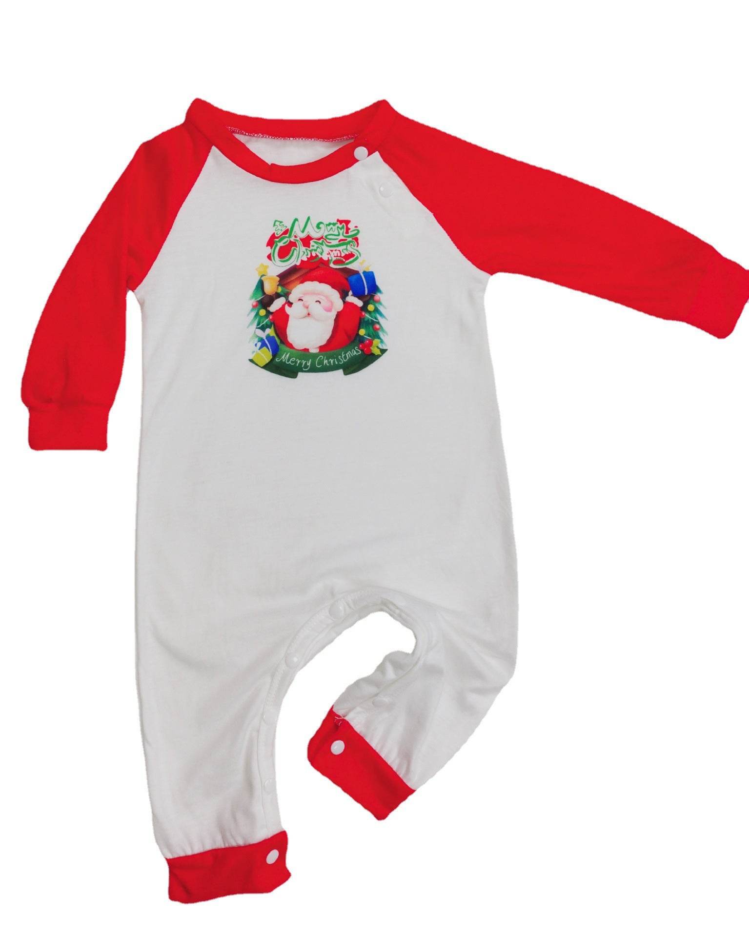 Christmas Parent-Child Clothes Set Long Sleeve T-Shirt Plaid Pants Family Matching Pajamas - Mubimart