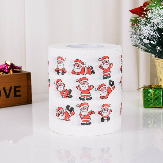 Christmas Toilet Roll Paper Home Santa Claus Bath Toilet Roll Paper Christmas Supplies Xmas Decor Tissue Roll - Mubimart
