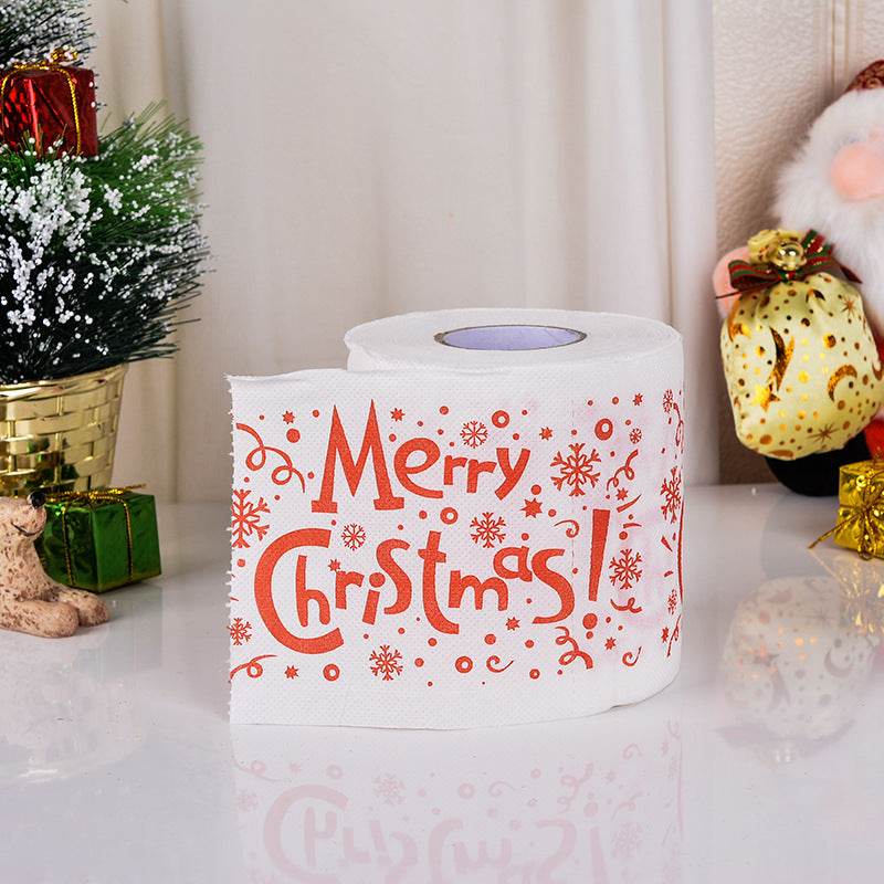 Christmas Toilet Roll Paper Home Santa Claus Bath Toilet Roll Paper Christmas Supplies Xmas Decor Tissue Roll - Mubimart