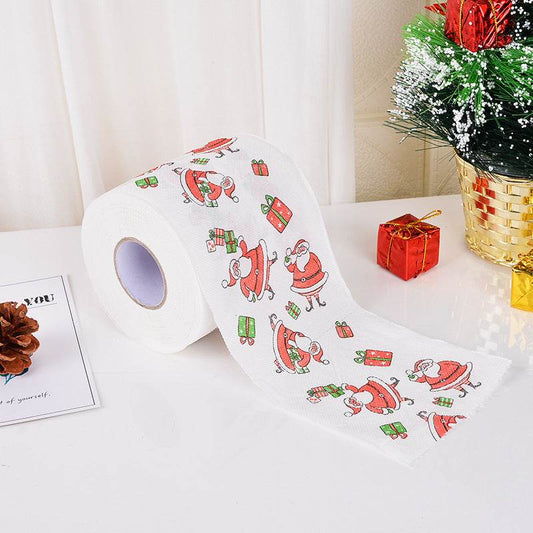 Christmas Toilet Roll Paper Home Santa Claus Bath Toilet Roll Paper Christmas Supplies Xmas Decor Tissue Roll - Mubimart