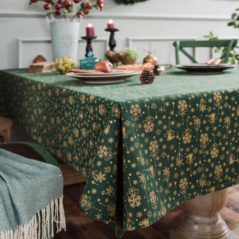 Christmas red gilded tablecloth - Mubimart
