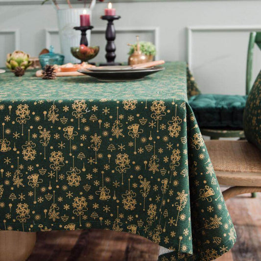 Christmas red gilded tablecloth - Mubimart