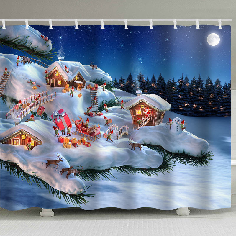 Christmas shower curtain - Mubimart -  