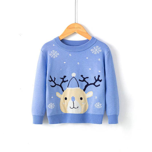 Christmas snowflake fawn sweater - Mubimart