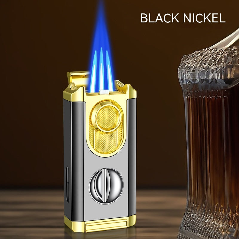 Cigar Lighter With Transom Three Torch Lighter - Mubimart -  