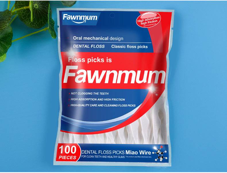 Classic Dental Floss Sticks 100pcs A Bag - Mubimart