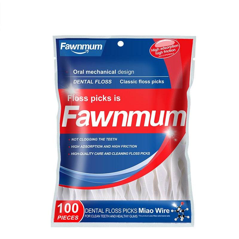 Classic Dental Floss Sticks 100pcs A Bag - Mubimart