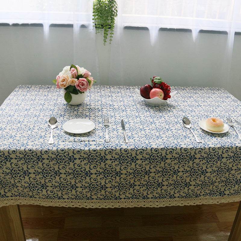 Classic cotton linen tablecloth - Mubimart