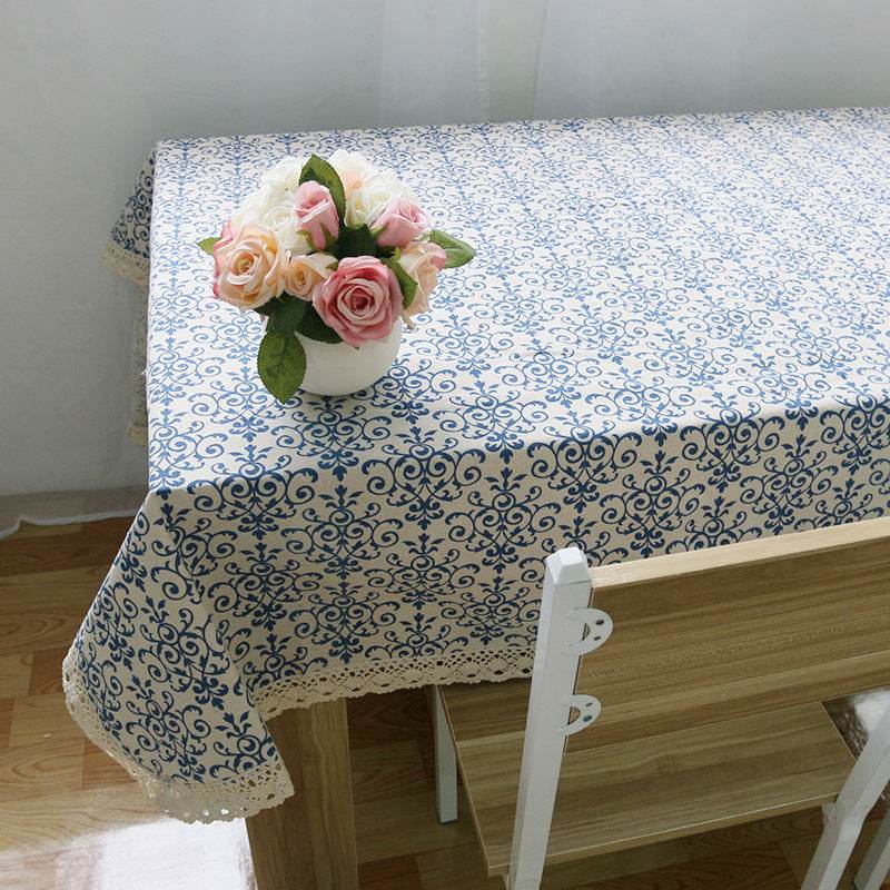 Classic cotton linen tablecloth - Mubimart