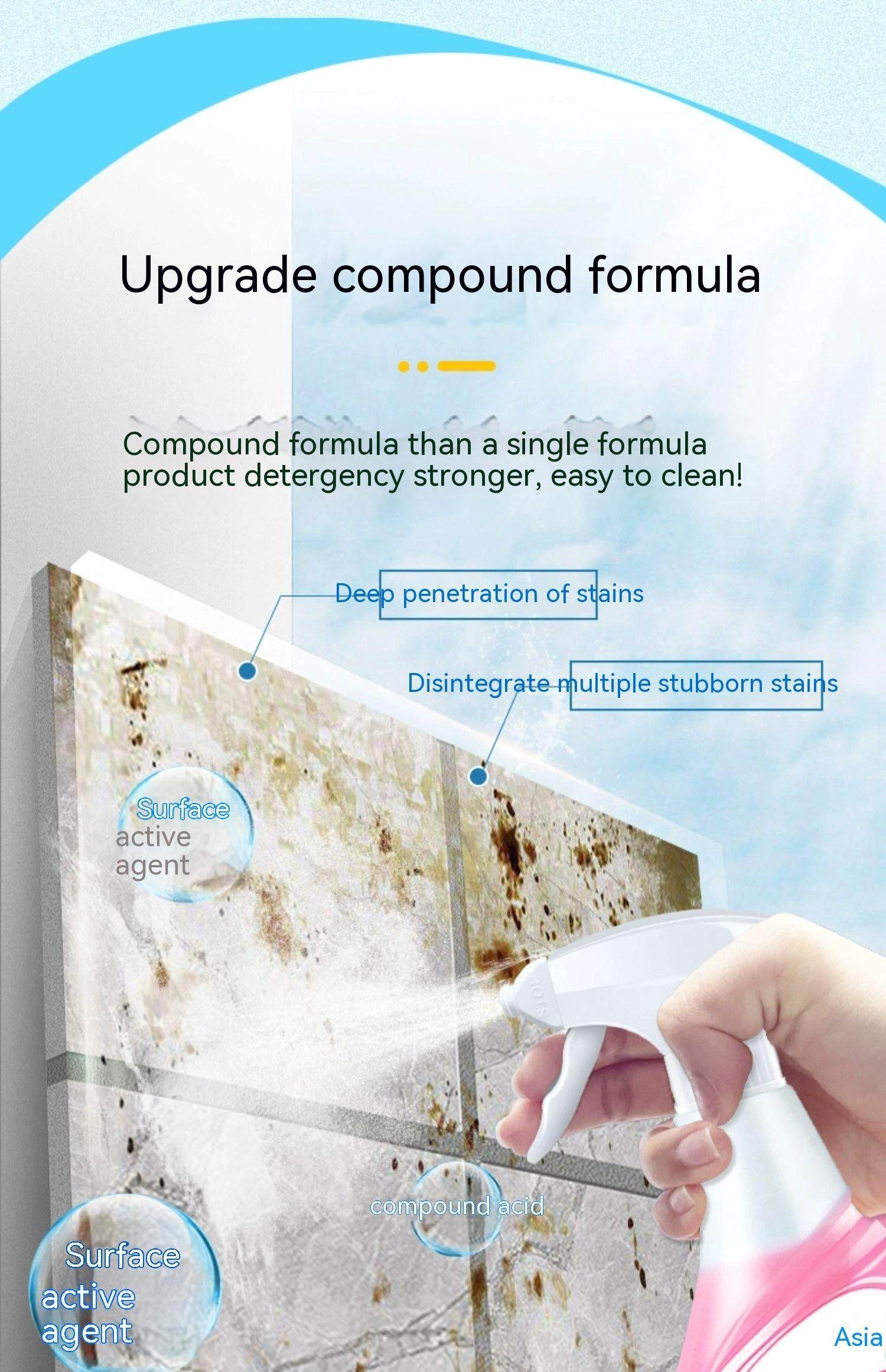 Cleaning And Removing Rust Toilet Urine Scale Strong Decontamination Cleaner - Mubimart