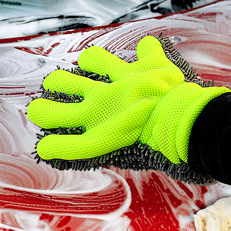 Cleaning Wash Tool Double-sided Plush Car Wiping Gloves - Mubimart - Cleaning Gloves 