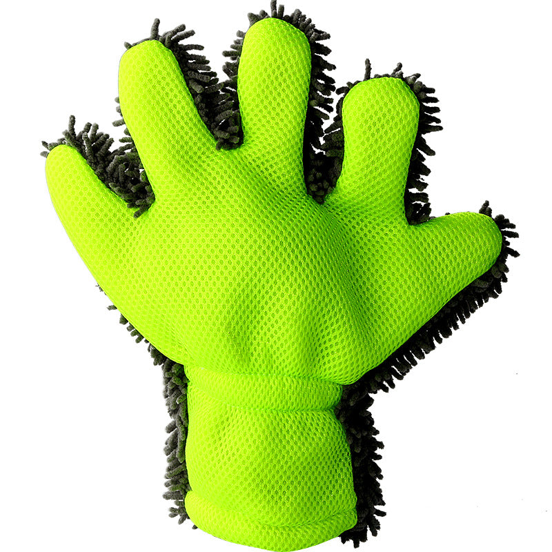 Cleaning Wash Tool Double-sided Plush Car Wiping Gloves - Mubimart -  