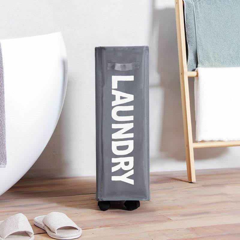 Clothes Fabric Folding Basket Dirty Bathroom Folding Basket - Mubimart
