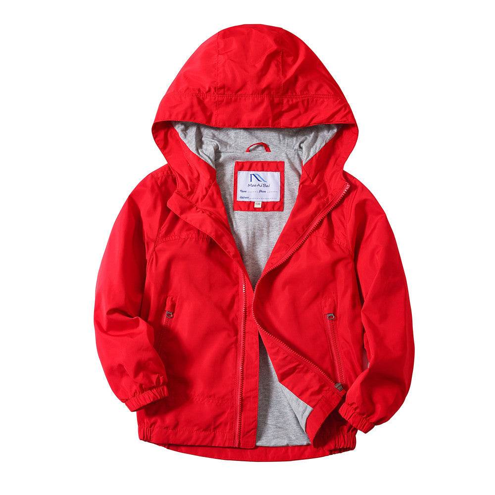 Coat Jacket Autumn New Medium And Big Kids Hood - Mubimart