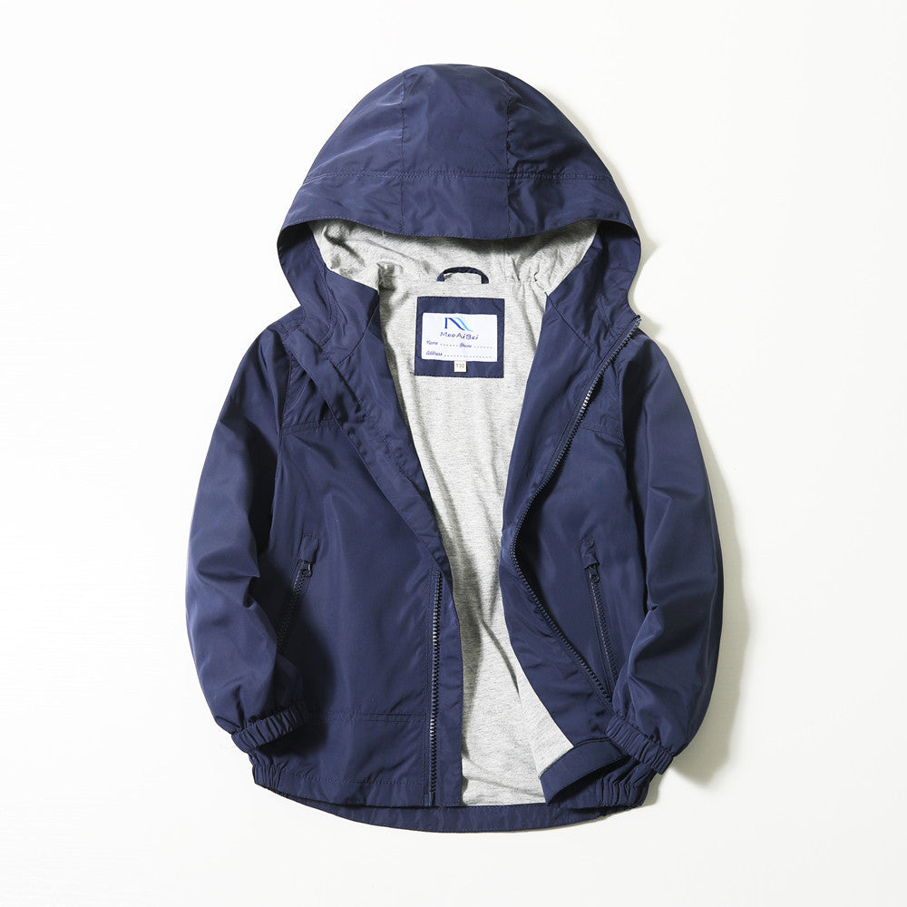 Coat Jacket Autumn New Medium And Big Kids Hood - Mubimart - Outerwear & Coats 