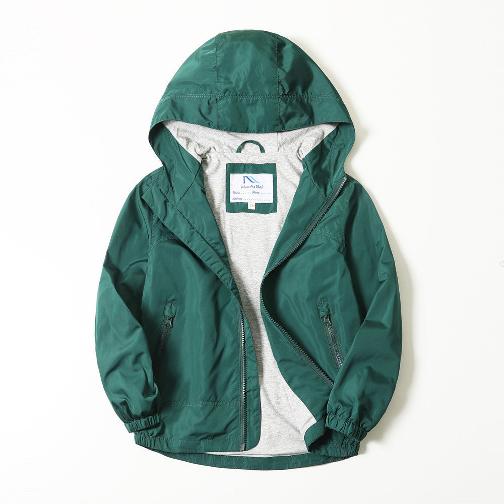 Coat Jacket Autumn New Medium And Big Kids Hood - Mubimart -  