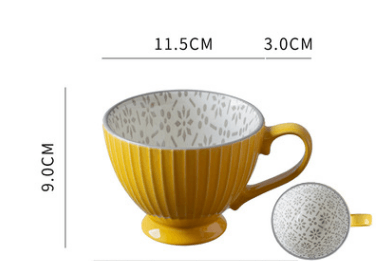 Coffee Milk Breakfast Mug Ceramic Mug Female Cute Cereal Mug Girl Personality Trend Mug - Mubimart