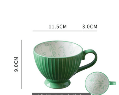 Coffee Milk Breakfast Mug Ceramic Mug Female Cute Cereal Mug Girl Personality Trend Mug - Mubimart