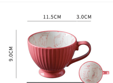 Coffee Milk Breakfast Mug Ceramic Mug Female Cute Cereal Mug Girl Personality Trend Mug - Mubimart