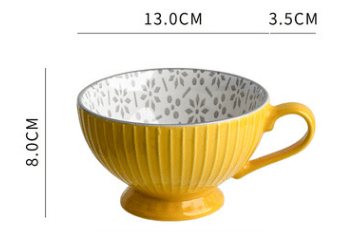 Coffee Milk Breakfast Mug Ceramic Mug Female Cute Cereal Mug Girl Personality Trend Mug - Mubimart