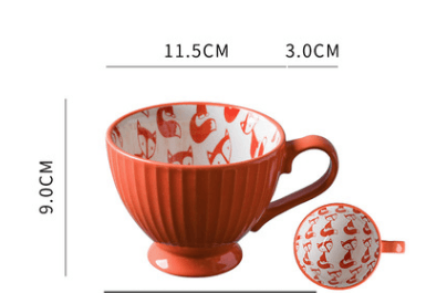 Coffee Milk Breakfast Mug Ceramic Mug Female Cute Cereal Mug Girl Personality Trend Mug - Mubimart