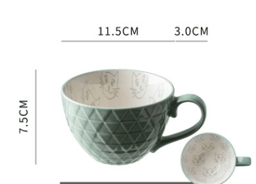 Coffee Milk Breakfast Mug Ceramic Mug Female Cute Cereal Mug Girl Personality Trend Mug - Mubimart