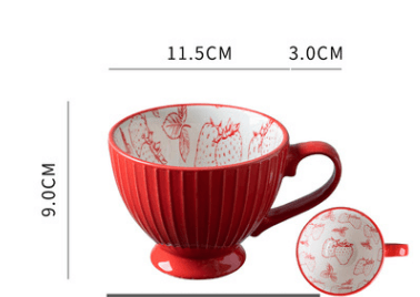 Coffee Milk Breakfast Mug Ceramic Mug Female Cute Cereal Mug Girl Personality Trend Mug - Mubimart