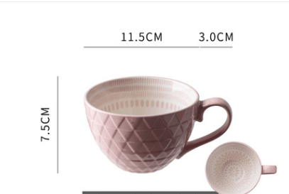 Coffee Milk Breakfast Mug Ceramic Mug Female Cute Cereal Mug Girl Personality Trend Mug - Mubimart