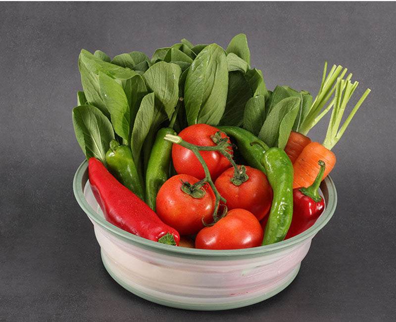 Collapsible Microwave Ovens Cover Food Storage Fresh-keeping Cover Fruit Vegetables Colander Strainer Lid Drain Basket - Mubimart