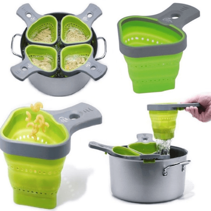 Collapsible Silicone Odourless Heat-resistant Colander - Mubimart