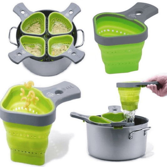 Collapsible Silicone Odourless Heat-resistant Colander - Mubimart