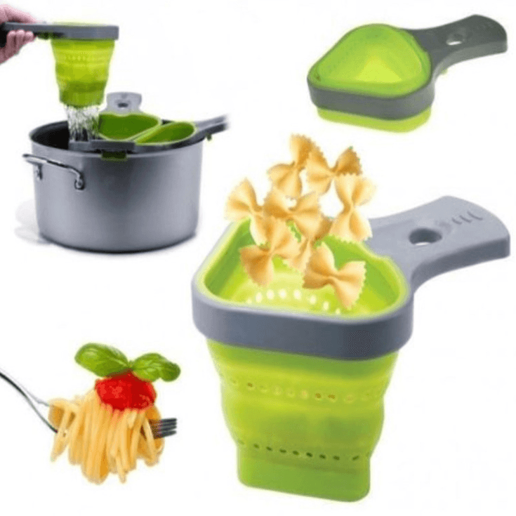 Collapsible Silicone Odourless Heat-resistant Colander - Mubimart