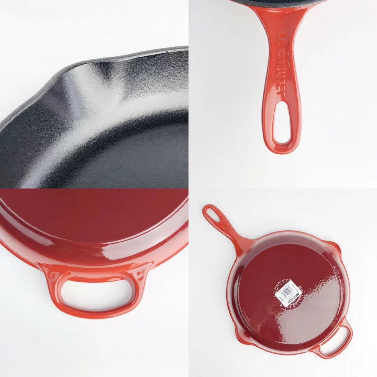 Color Cast Iron Enamel Frying Pan - Mubimart -  